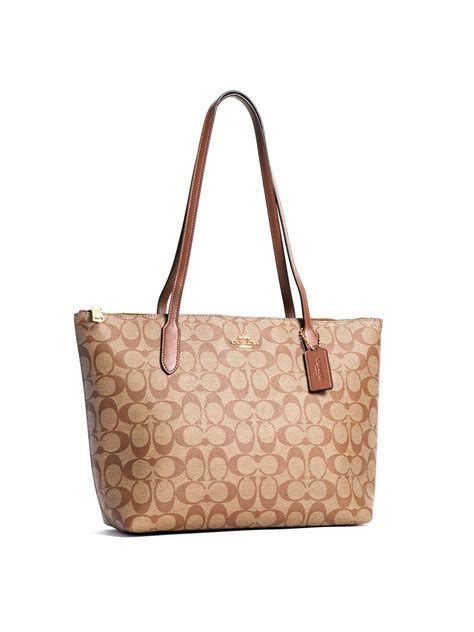 large coach tote with zipper